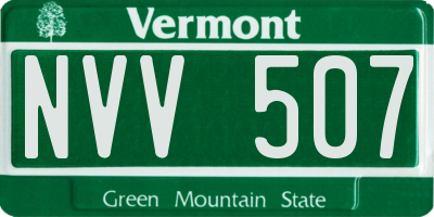 VT license plate NVV507