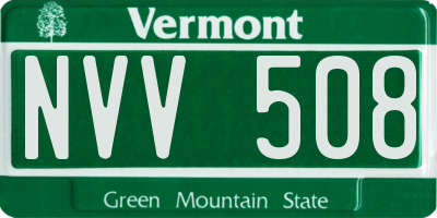VT license plate NVV508