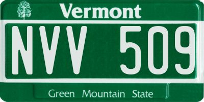 VT license plate NVV509
