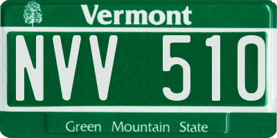 VT license plate NVV510