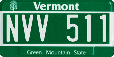 VT license plate NVV511