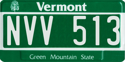 VT license plate NVV513