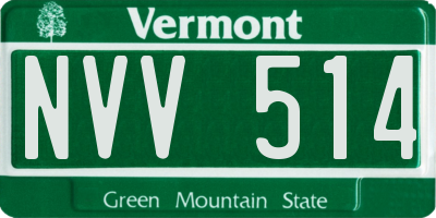 VT license plate NVV514