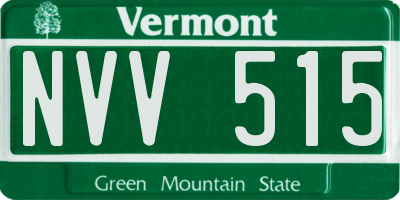 VT license plate NVV515