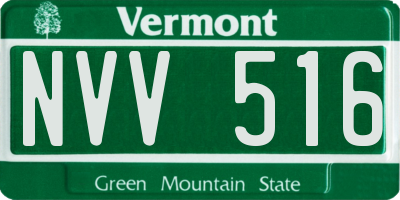 VT license plate NVV516