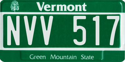 VT license plate NVV517