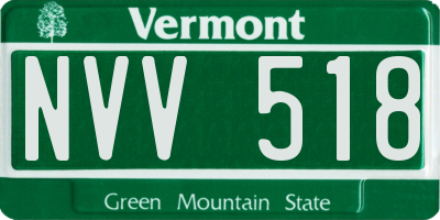 VT license plate NVV518