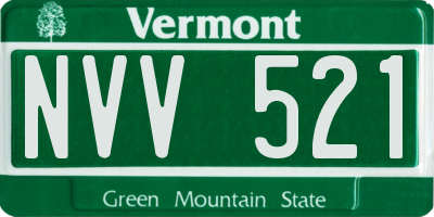 VT license plate NVV521