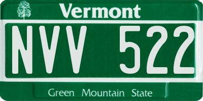 VT license plate NVV522