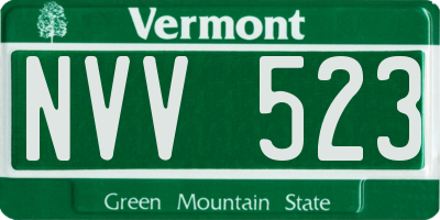 VT license plate NVV523