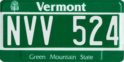 VT license plate NVV524