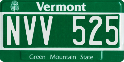 VT license plate NVV525