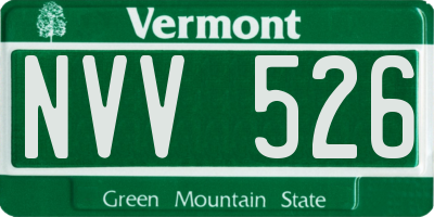 VT license plate NVV526