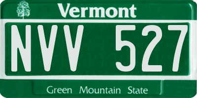 VT license plate NVV527