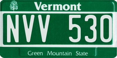 VT license plate NVV530