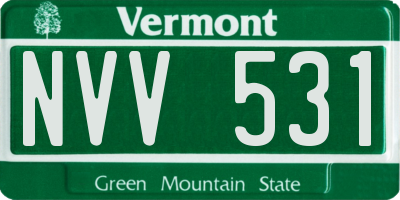 VT license plate NVV531