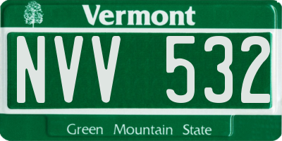 VT license plate NVV532
