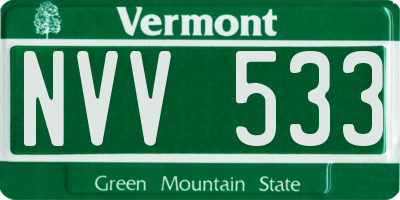 VT license plate NVV533