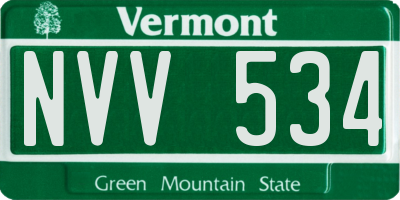 VT license plate NVV534