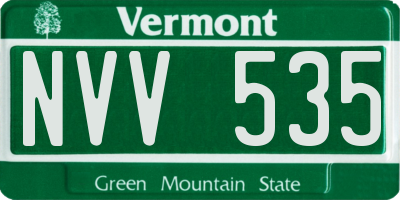 VT license plate NVV535