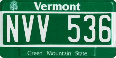 VT license plate NVV536