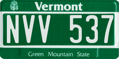 VT license plate NVV537
