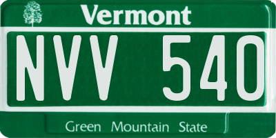 VT license plate NVV540