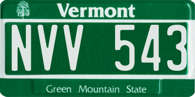 VT license plate NVV543