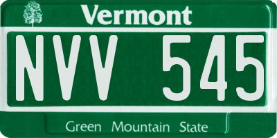 VT license plate NVV545