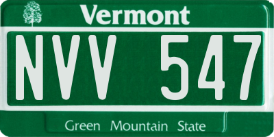 VT license plate NVV547