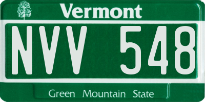 VT license plate NVV548
