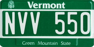 VT license plate NVV550