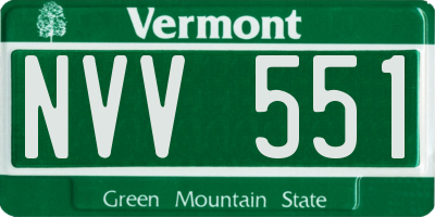 VT license plate NVV551
