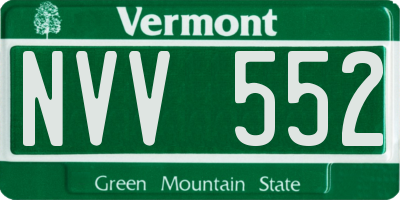 VT license plate NVV552