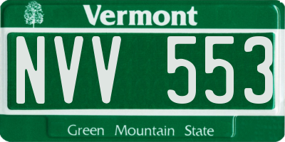 VT license plate NVV553
