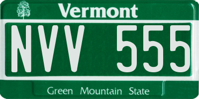 VT license plate NVV555
