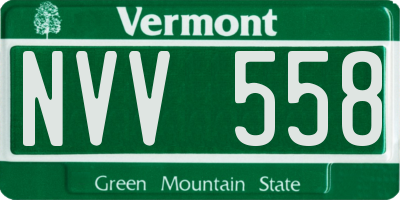 VT license plate NVV558
