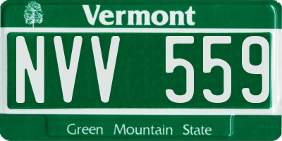 VT license plate NVV559