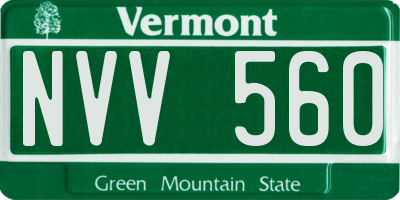 VT license plate NVV560