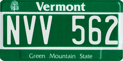 VT license plate NVV562