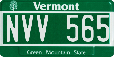 VT license plate NVV565