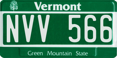 VT license plate NVV566