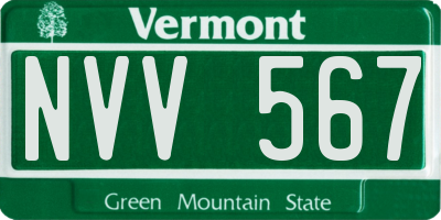 VT license plate NVV567