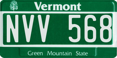 VT license plate NVV568