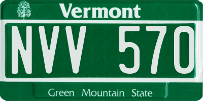 VT license plate NVV570