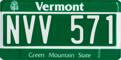 VT license plate NVV571