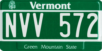 VT license plate NVV572