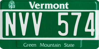 VT license plate NVV574
