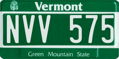 VT license plate NVV575