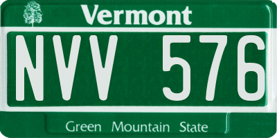 VT license plate NVV576